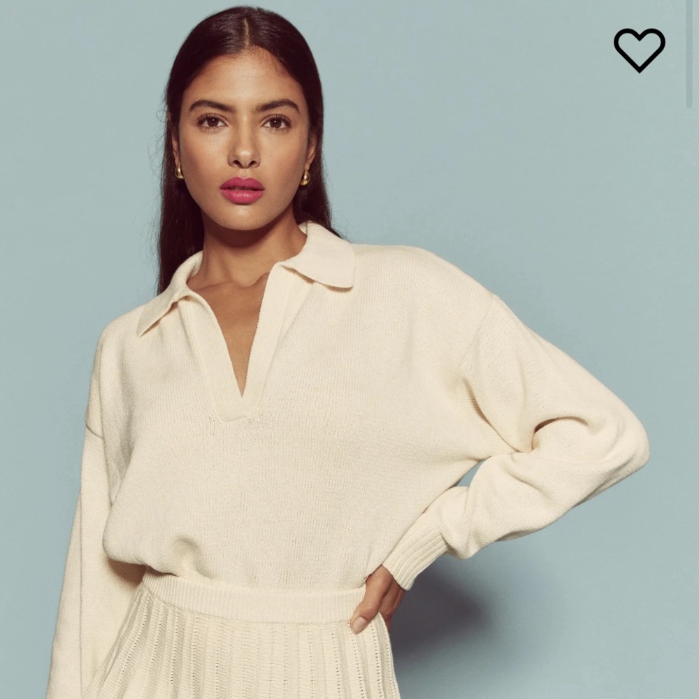 Reformation Francesco Cotton Polo Sweater